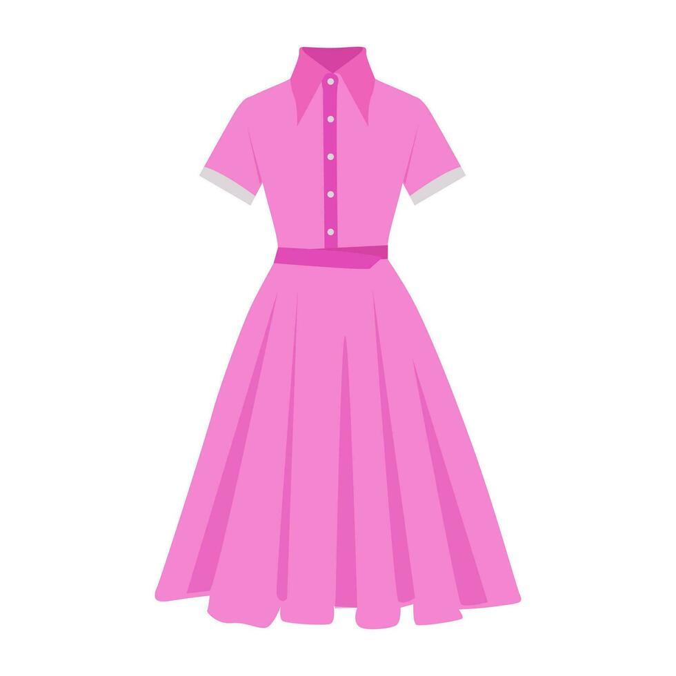 Frauen Sommer- Midi- Kleid Illustration Kunstwerk Symbol Etikette Symbol Design Vektor