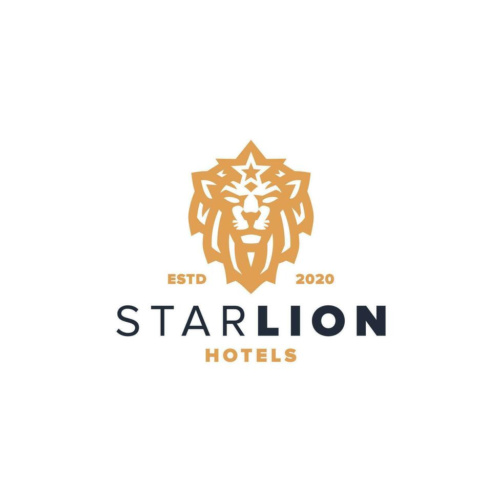 Löwe König Star Luxus Logo Prämie Gold Vektor Design