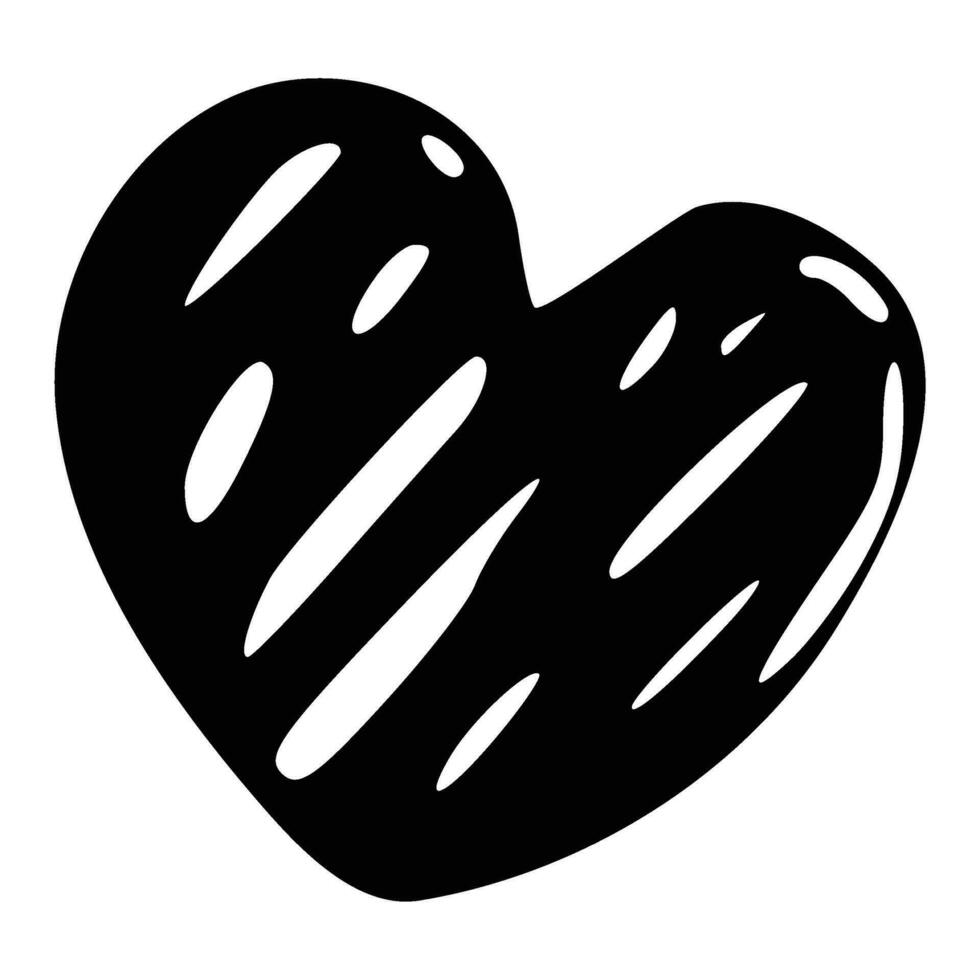 Herz Gekritzel. Hand gezeichnet Liebe Symbol, süß dekorativ Herz Symbol. vektor
