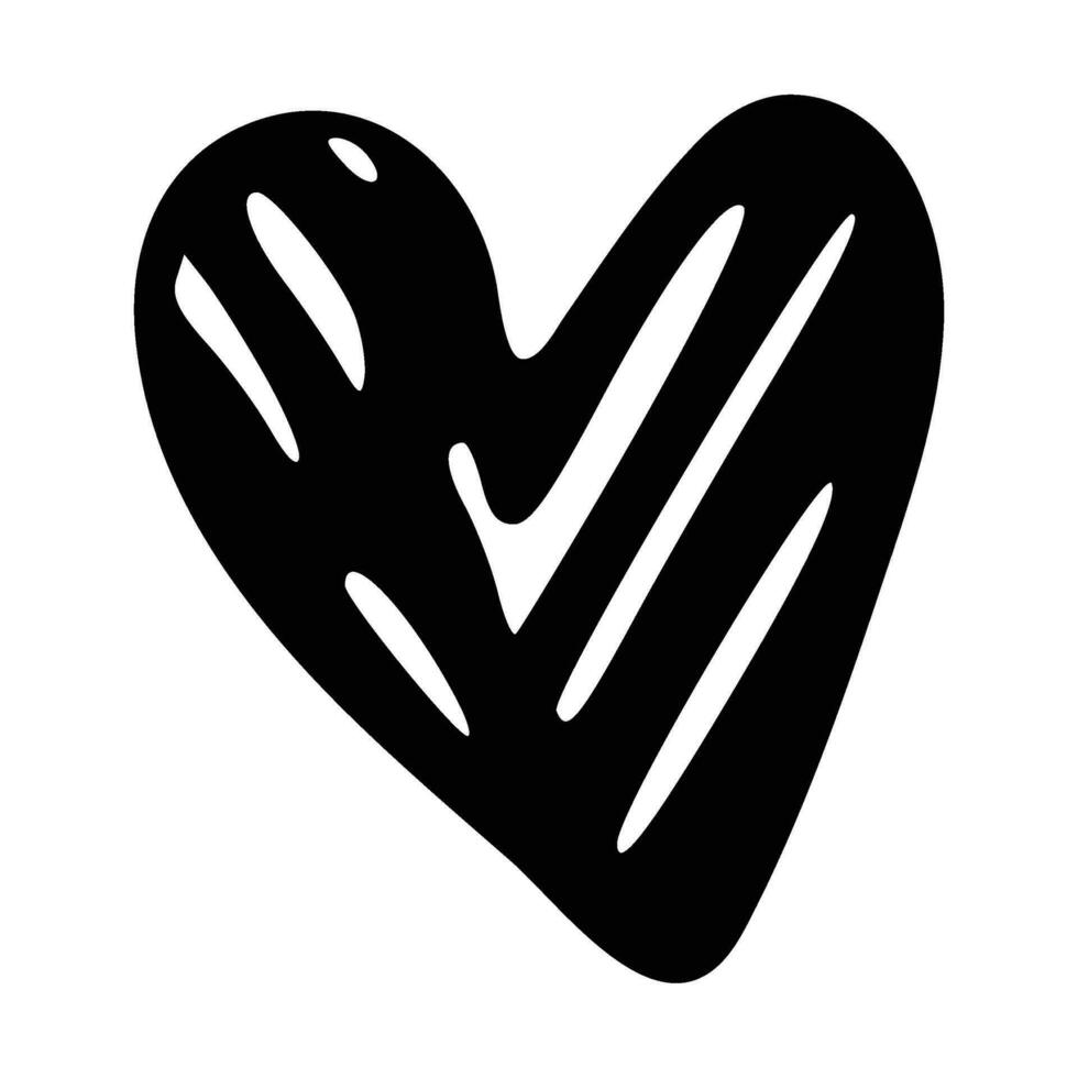 Herz Gekritzel. Hand gezeichnet Liebe Symbol, süß dekorativ Herz Symbol. vektor