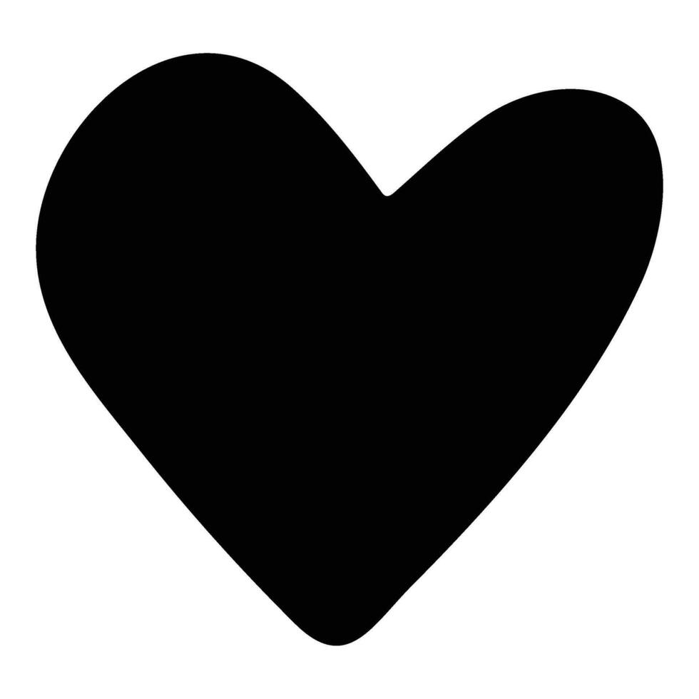 hjärta klotter. hand dragen kärlek symbol, söt dekorativ hjärta ikon. vektor