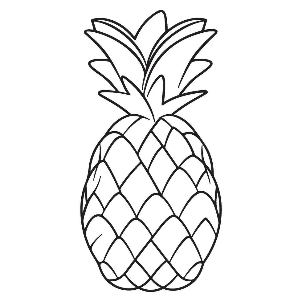 ananas tropisk frukt illustration, ananas med blad ikon. vektor