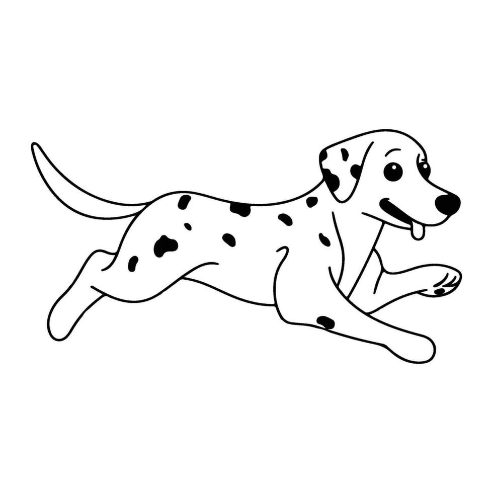 dalmatian hund, hand dragen tecknad serie karaktär, hund ikon. vektor