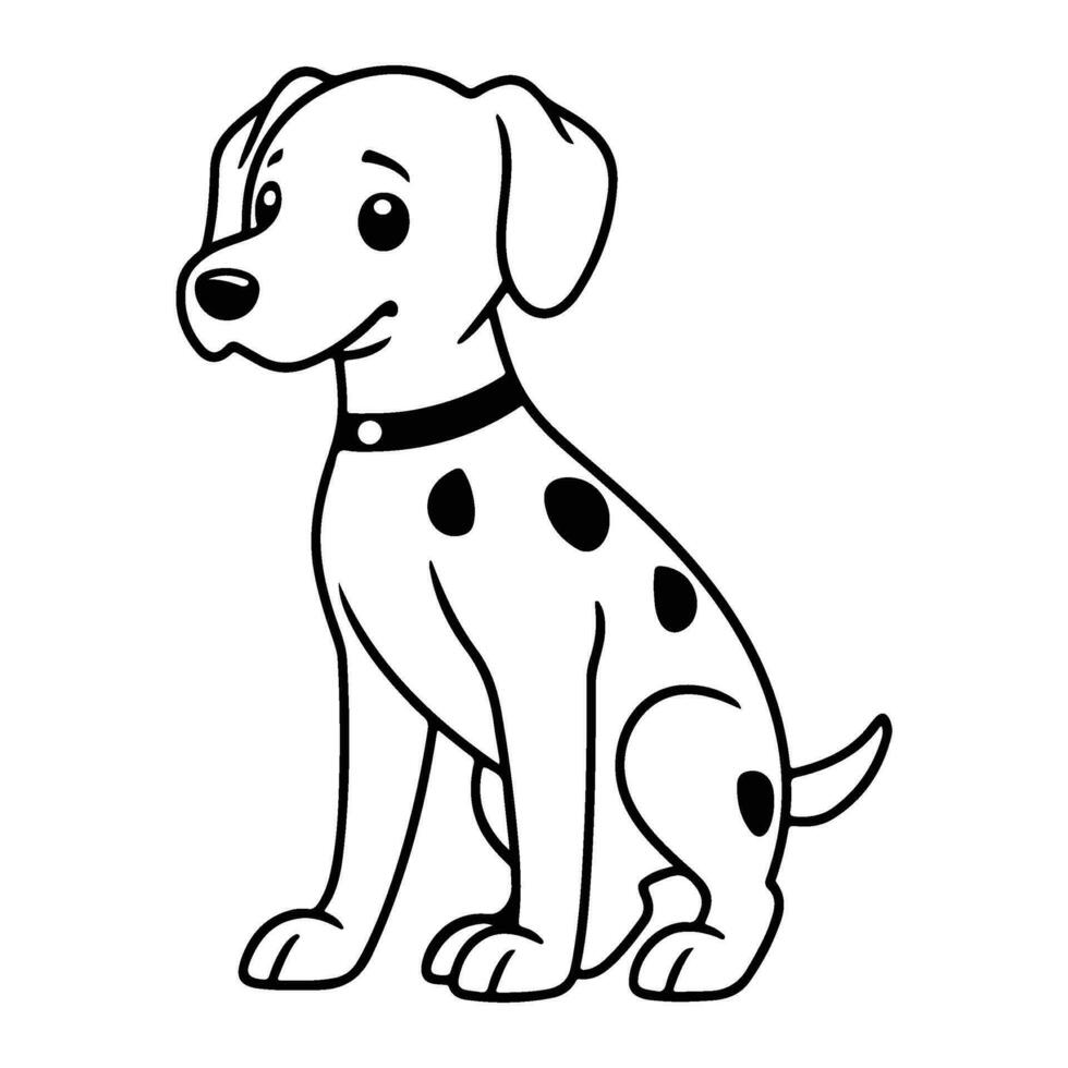 Dalmatiner Hund, Hand gezeichnet Karikatur Charakter, Hund Symbol. vektor