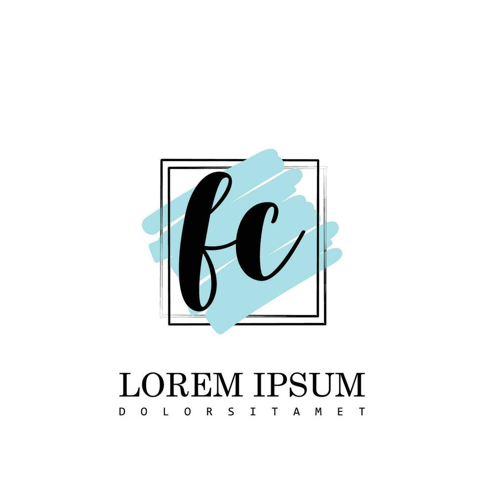 fc Initiale Brief Handschrift Logo mit Platz Bürste Vorlage Vektor
