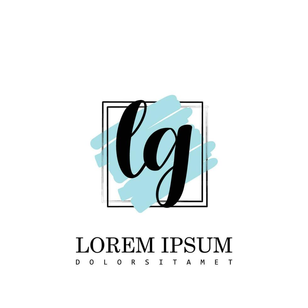 lg Initiale Brief Handschrift Logo mit Platz Bürste Vorlage Vektor