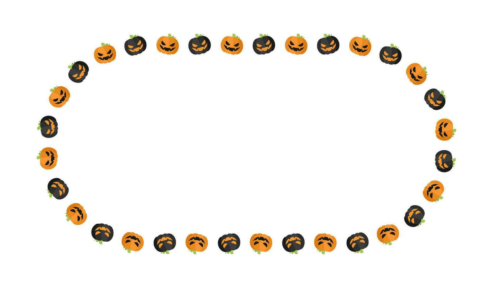 oval domkraft o lykta halloween ram gräns med text Plats. social media posta kort mall vektor illustration.