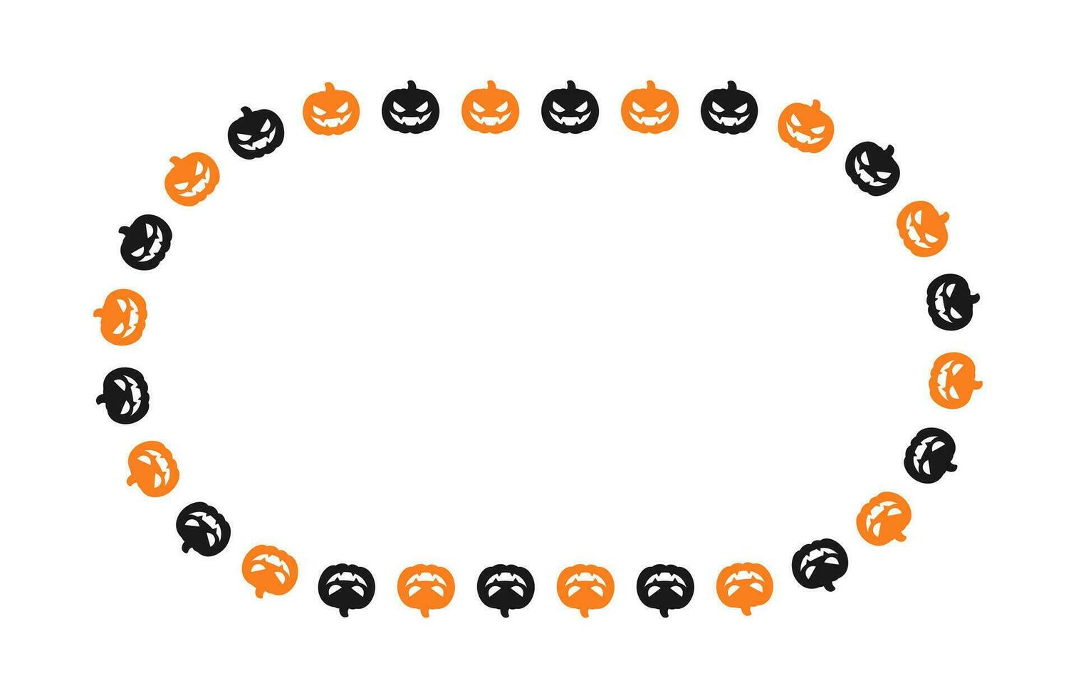 oval domkraft o lykta pumpa halloween ram gräns silhuett. social media posta kort mall vektor illustration.