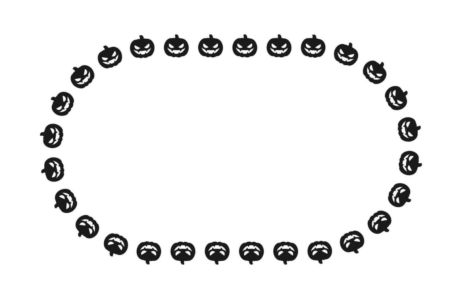 Oval Jack Ö Laterne Kürbis Halloween Rahmen Rand Silhouette. Sozial Medien Post Karte Vorlage Vektor Illustration.