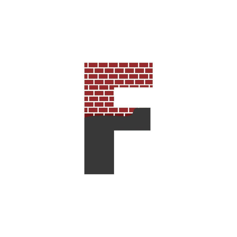 Brief f mit Backstein Mauer Logo Vektor Design Gebäude Unternehmen, kreativ Initiale Brief und Mauer Logo Vorlage