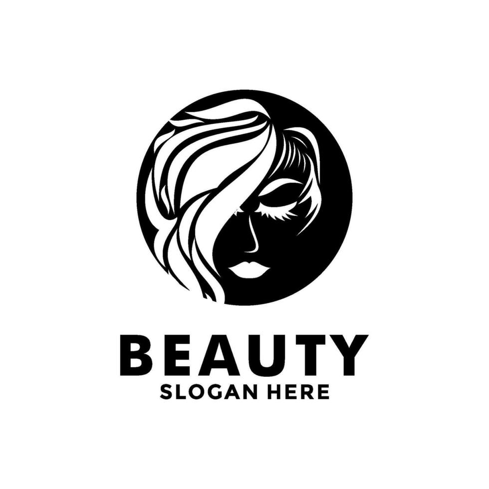 Schönheit Logo Salon und Haar Behandlung Logo Design, Schönheit Frau Mode Logo Vorlage vektor