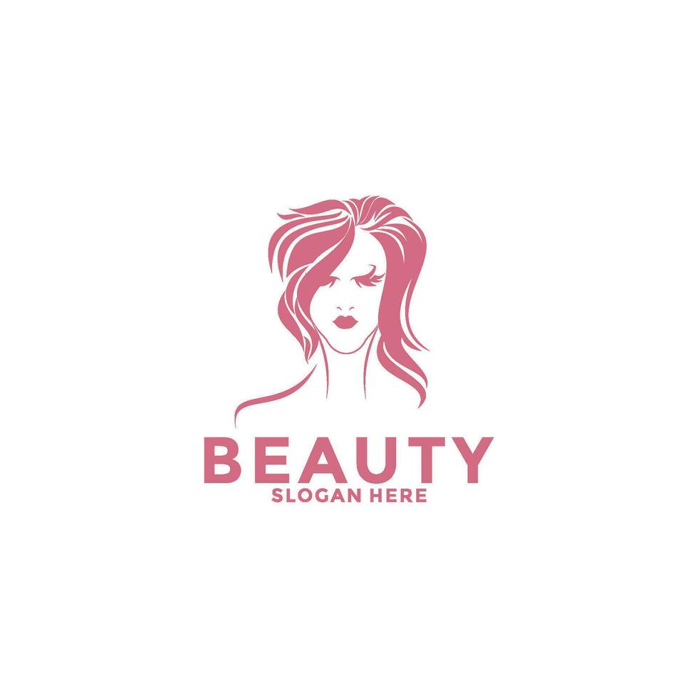 Schönheit Logo Salon und Haar Behandlung Logo Design, Schönheit Frau Mode Logo Vorlage vektor