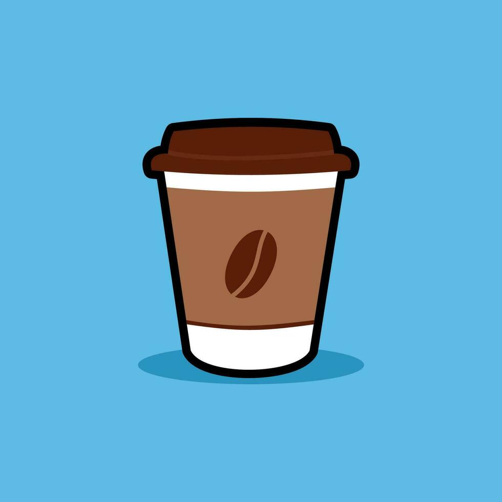 kaffe dryck kopp vektor på blå bakgrund. kaffe vektor illustration av snabb mat. skräp mat