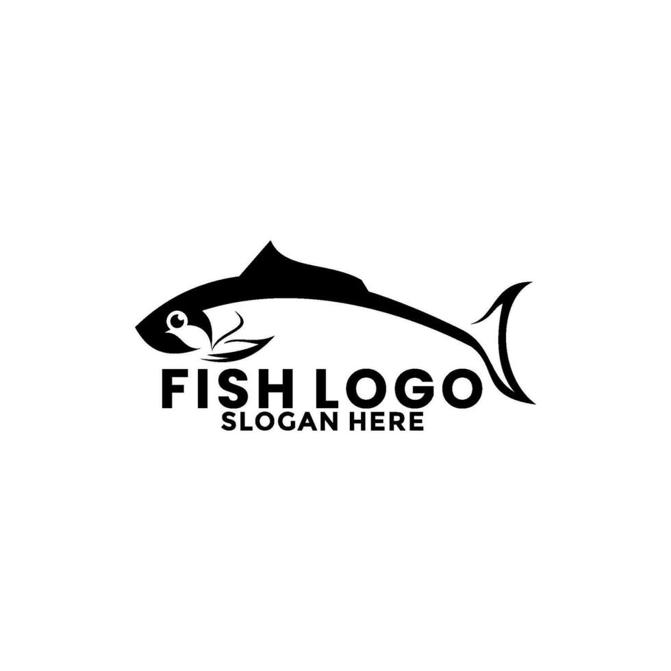 fisk enkel logotyp ikon vektor, fisk linje illustration logotyp mall vektor