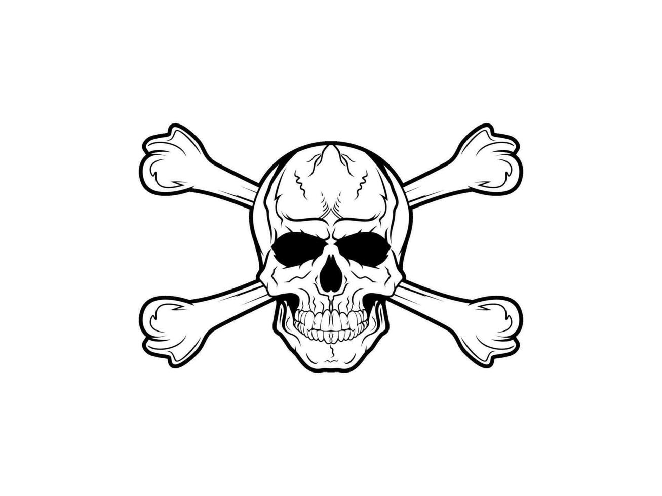 motorcykel årgång med skalle logotyp begrepp i svart och vit färger isolerat vektor illustration