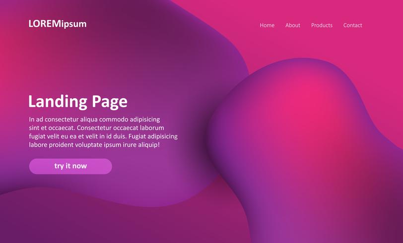 Website-Landing-Page mit abstraktem Design vektor