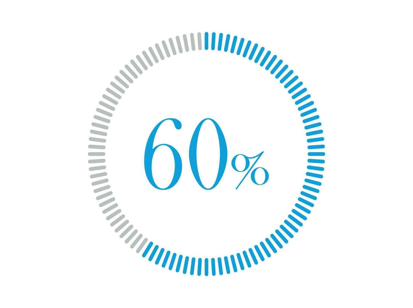 60 procent läser in. 60 procent cirkel diagram infographics vektor, procentsats redo till använda sig av för webb design. vektor