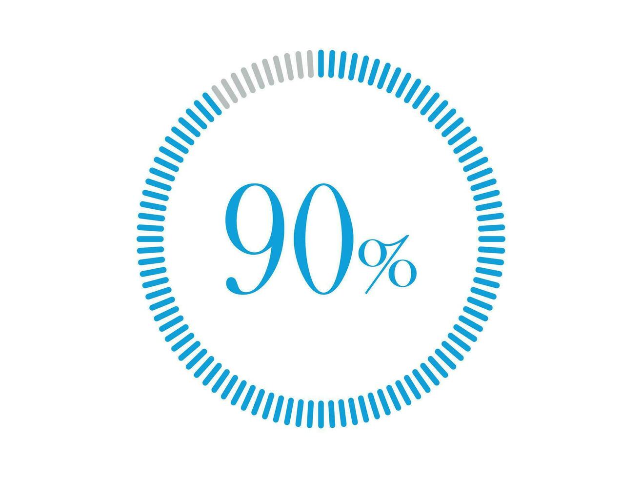 90 procent läser in. 90 procent cirkel diagram infographics vektor, procentsats redo till använda sig av för webb design. vektor