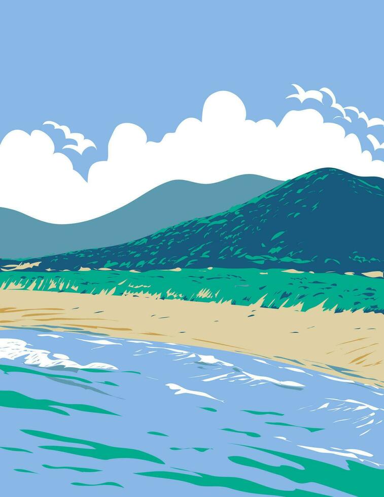 Praia da joaquina Strand von florianopolis oder Floripa Santa Katarina Brasilien wpa Kunst Deko Poster vektor