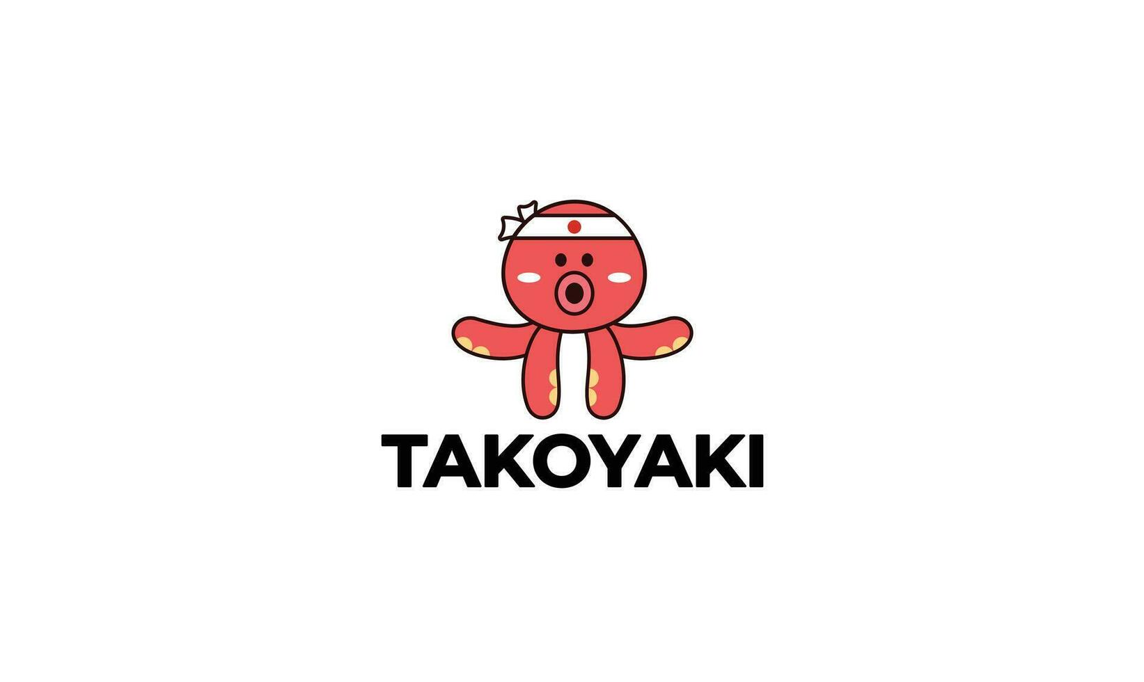 takoyaki bläckfisk logotyp design vektor