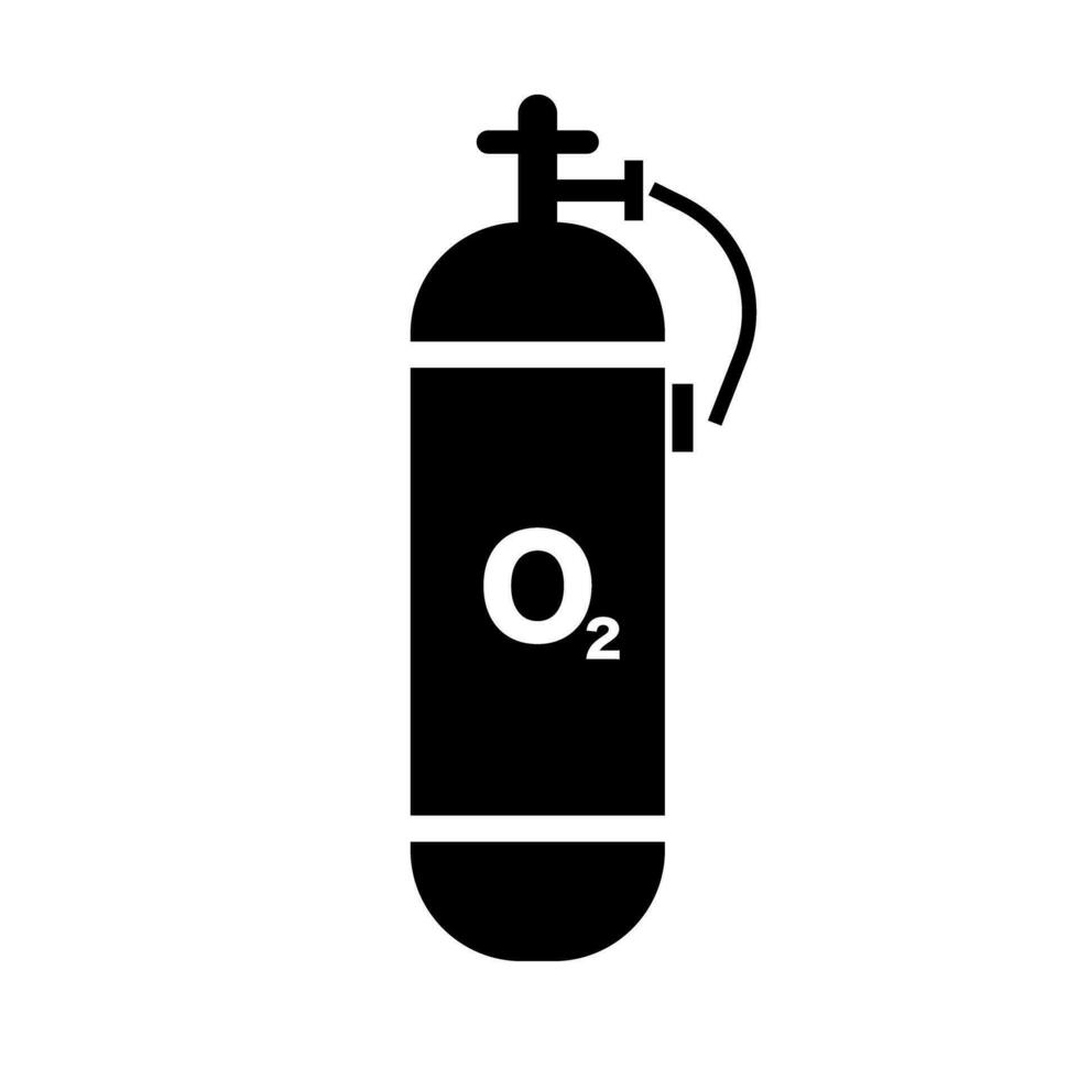 Sauerstoff Zylinder Silhouette Symbol. industriell Gas. Vektor. vektor