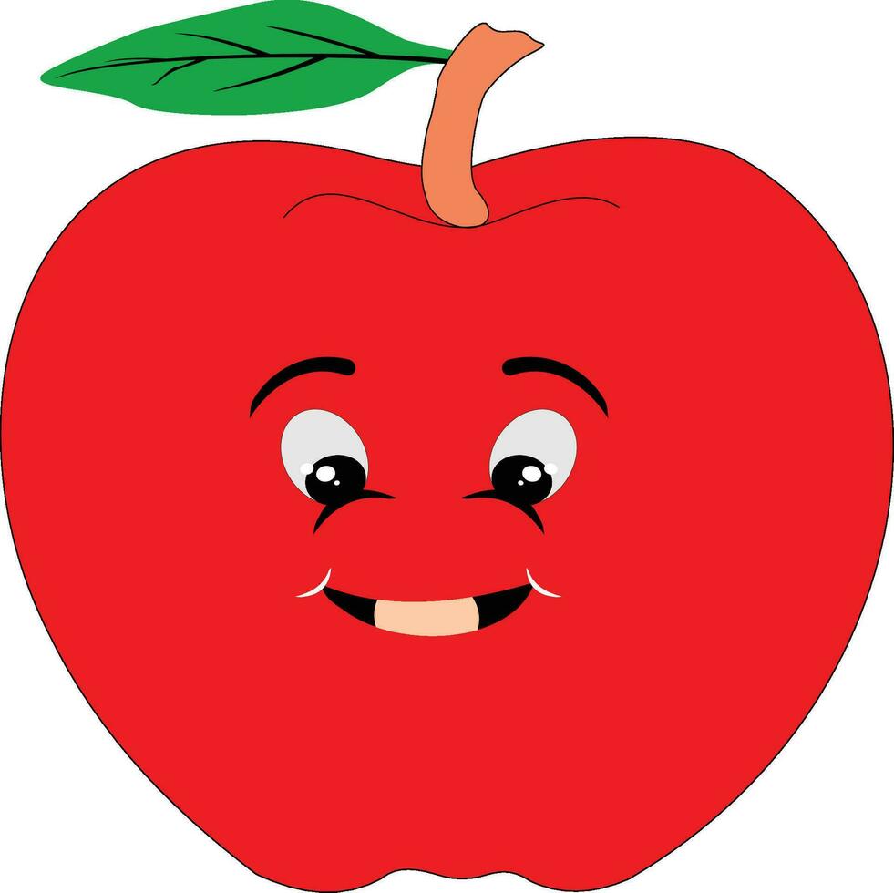 äpple ljuv röd Färg frukt vektor