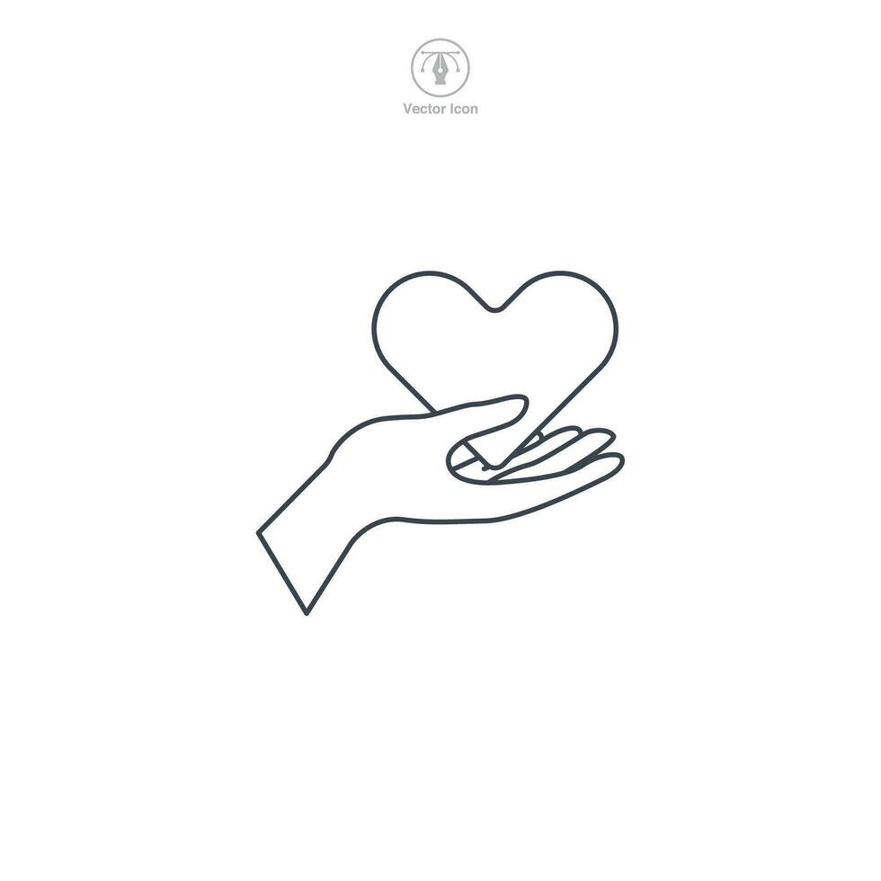 Hand halten Herz Symbol Symbol Vektor Illustration isoliert auf Weiß Hintergrund