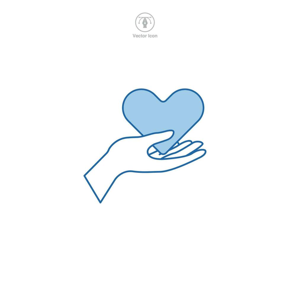hand innehav hjärta ikon symbol vektor illustration isolerat på vit bakgrund