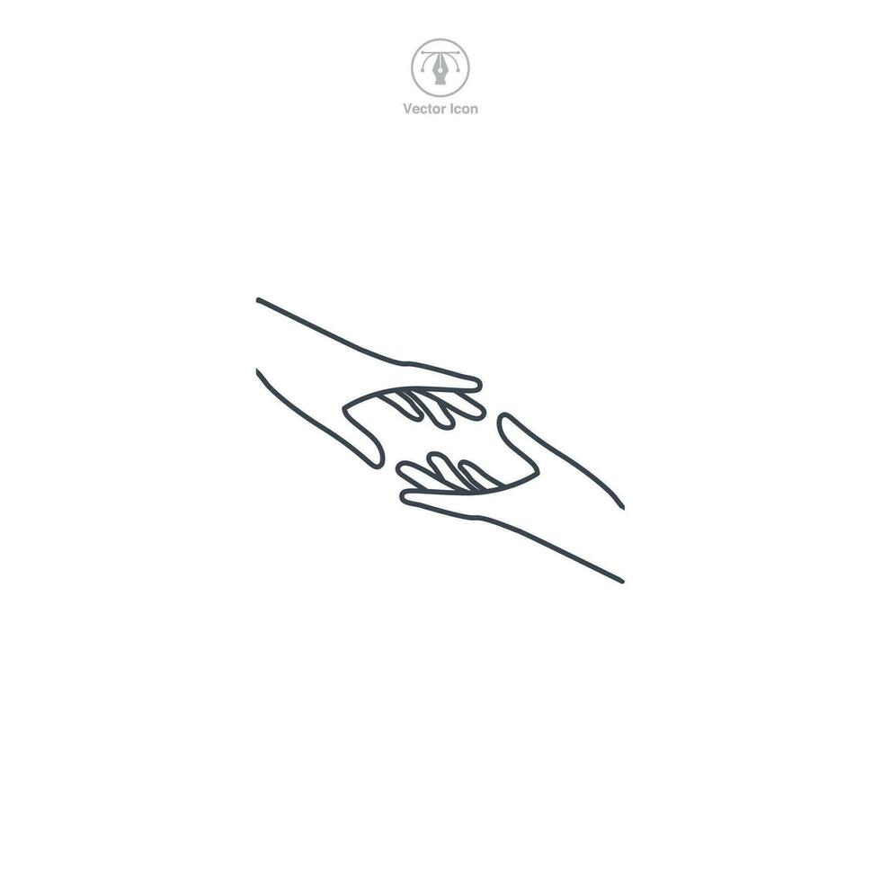 portion hand ikon symbol vektor illustration isolerat på vit bakgrund