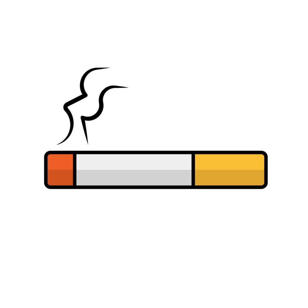 platt design cigarett ikon och rök. rökning. vektor. vektor