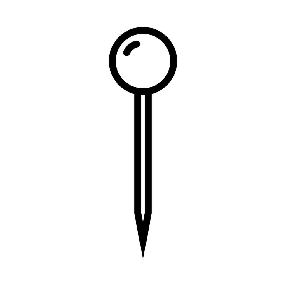 enkel stift ikon. symbol av nålning och klippning. vektor. vektor