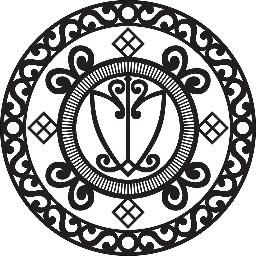 vektor svartvit yakut maskot räv näsa amulett, de maskot av de människors av de långt norr. försvarare. talisman för rikedom, företag tur