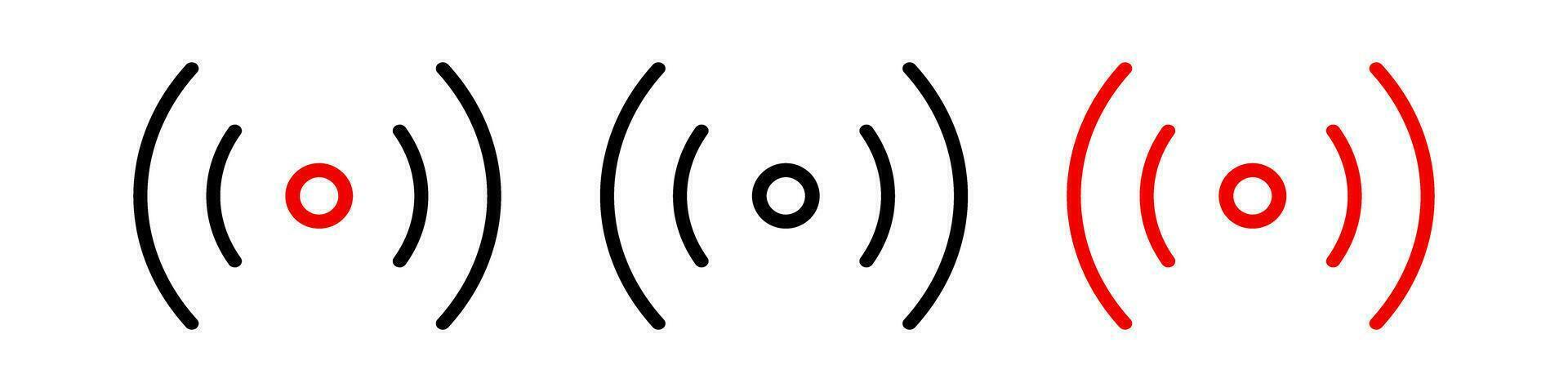 ikon uppsättning för leva strömning och radio vågor. leva internet strömning. vektor. vektor