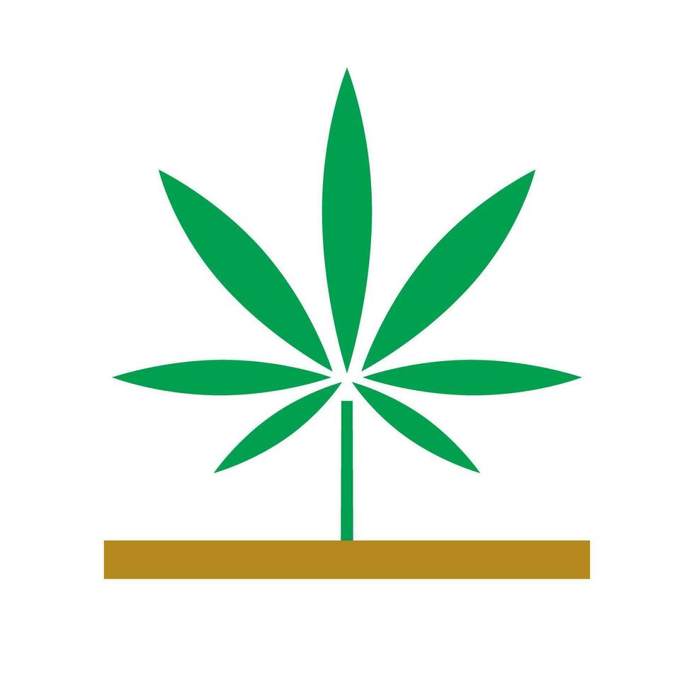 Marihuana Anbau Symbol. Cannabis Anbau. Cannabis Blatt. Vektor. vektor