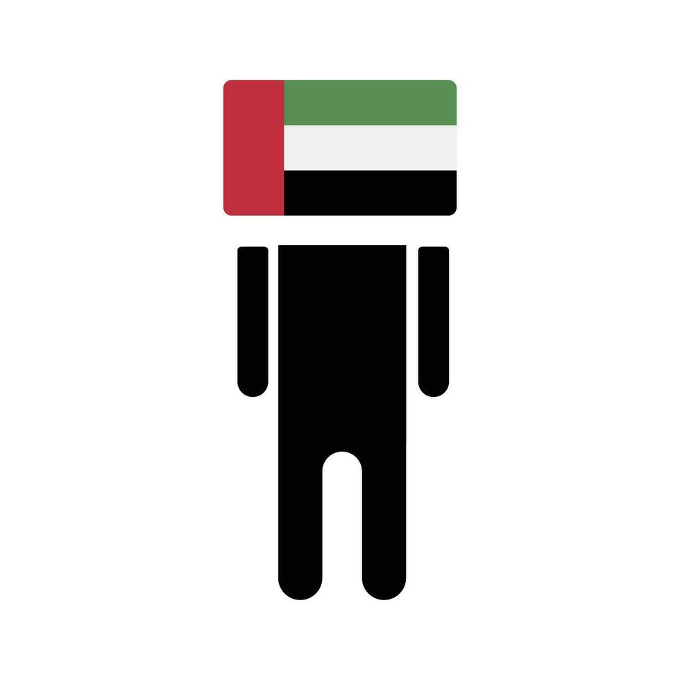 ikon av människor. ansikte är de förenad arab emirates flagga. vektor. vektor