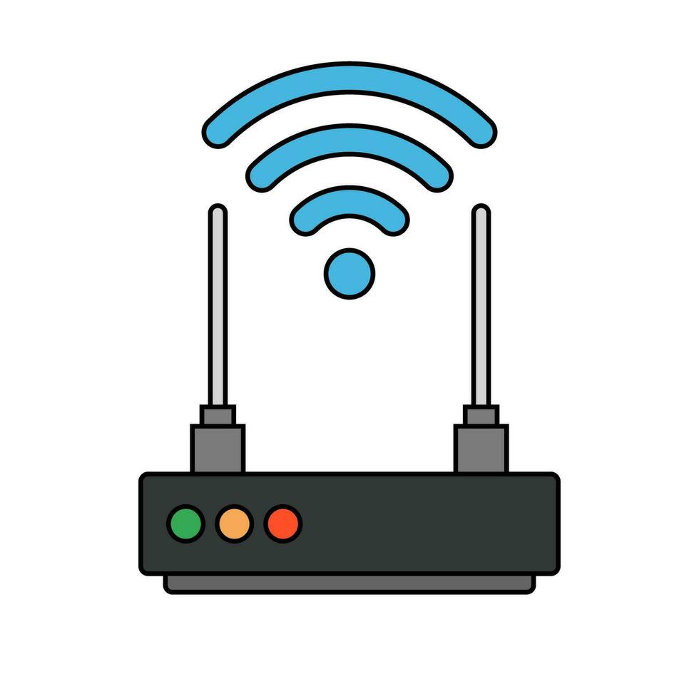 modern W-lan Router Symbol. kabellos Netzwerk. Vektor. vektor