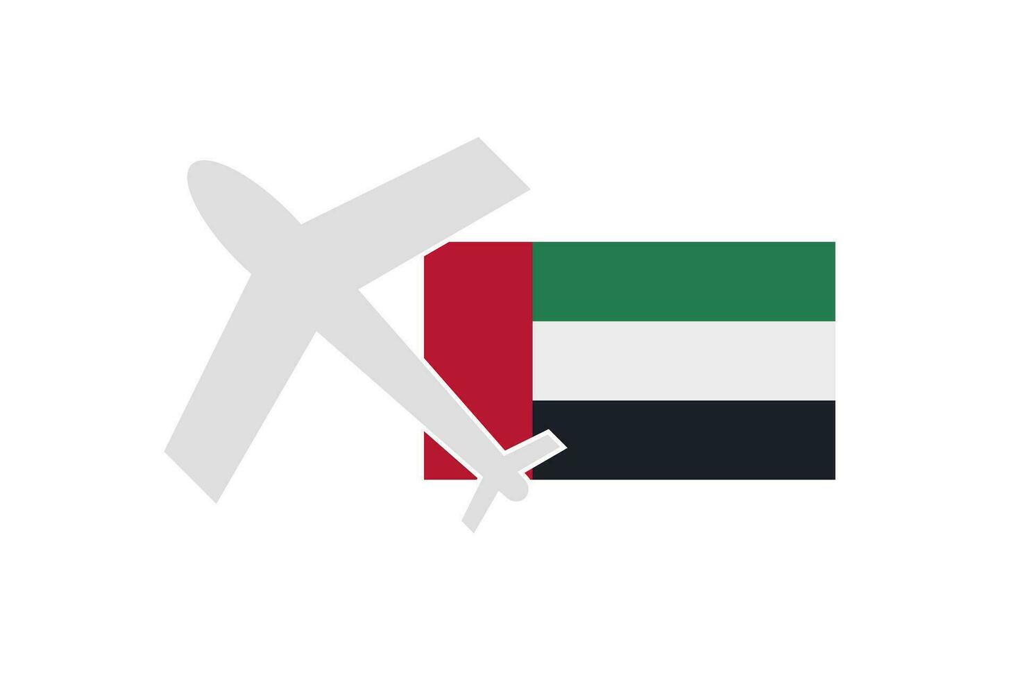 Flagge und Flugzeug von das vereinigt arabisch Emirate. Reise zu Dubai. Vektor. vektor