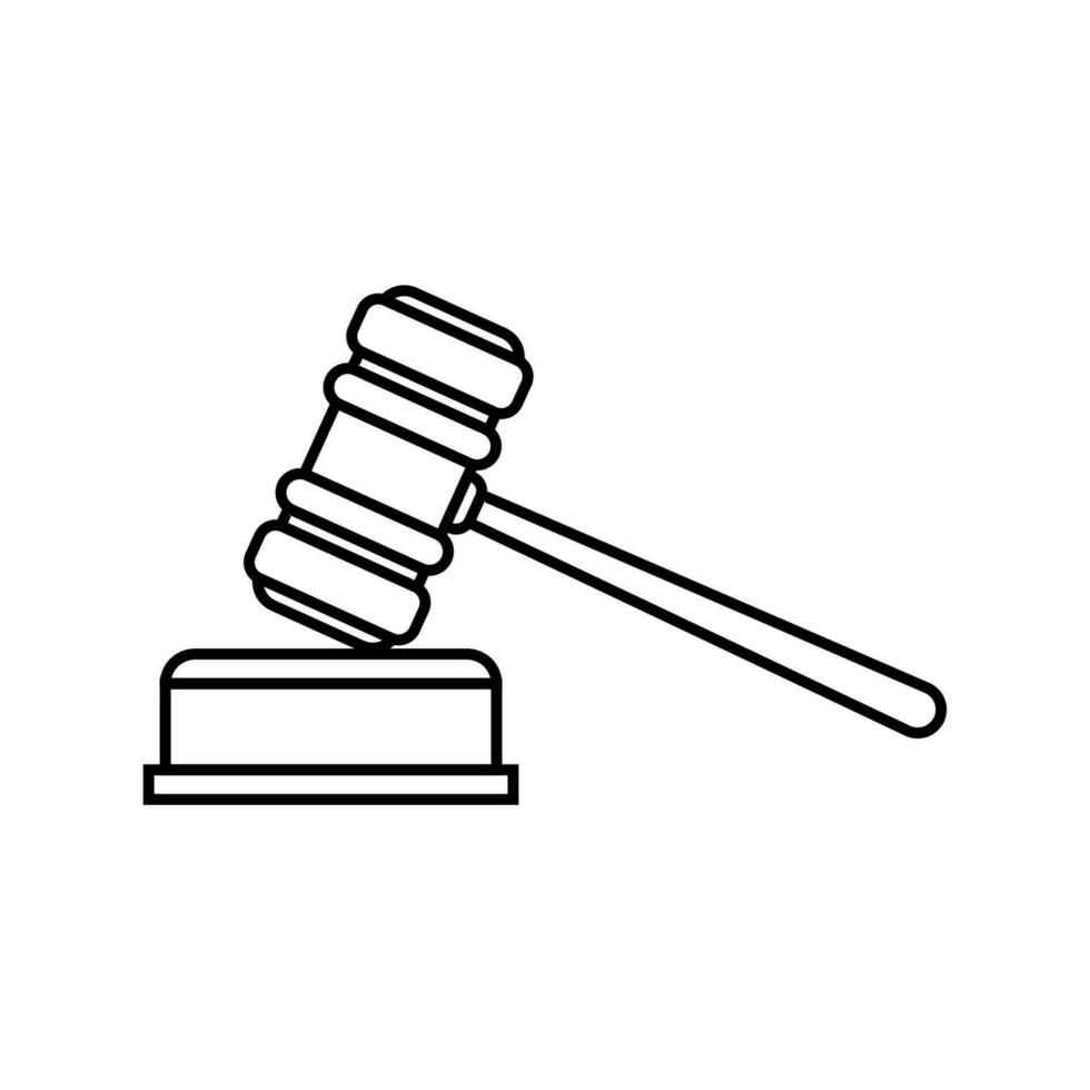 Anwalt Hammer Gesetz Feste Symbole vektor