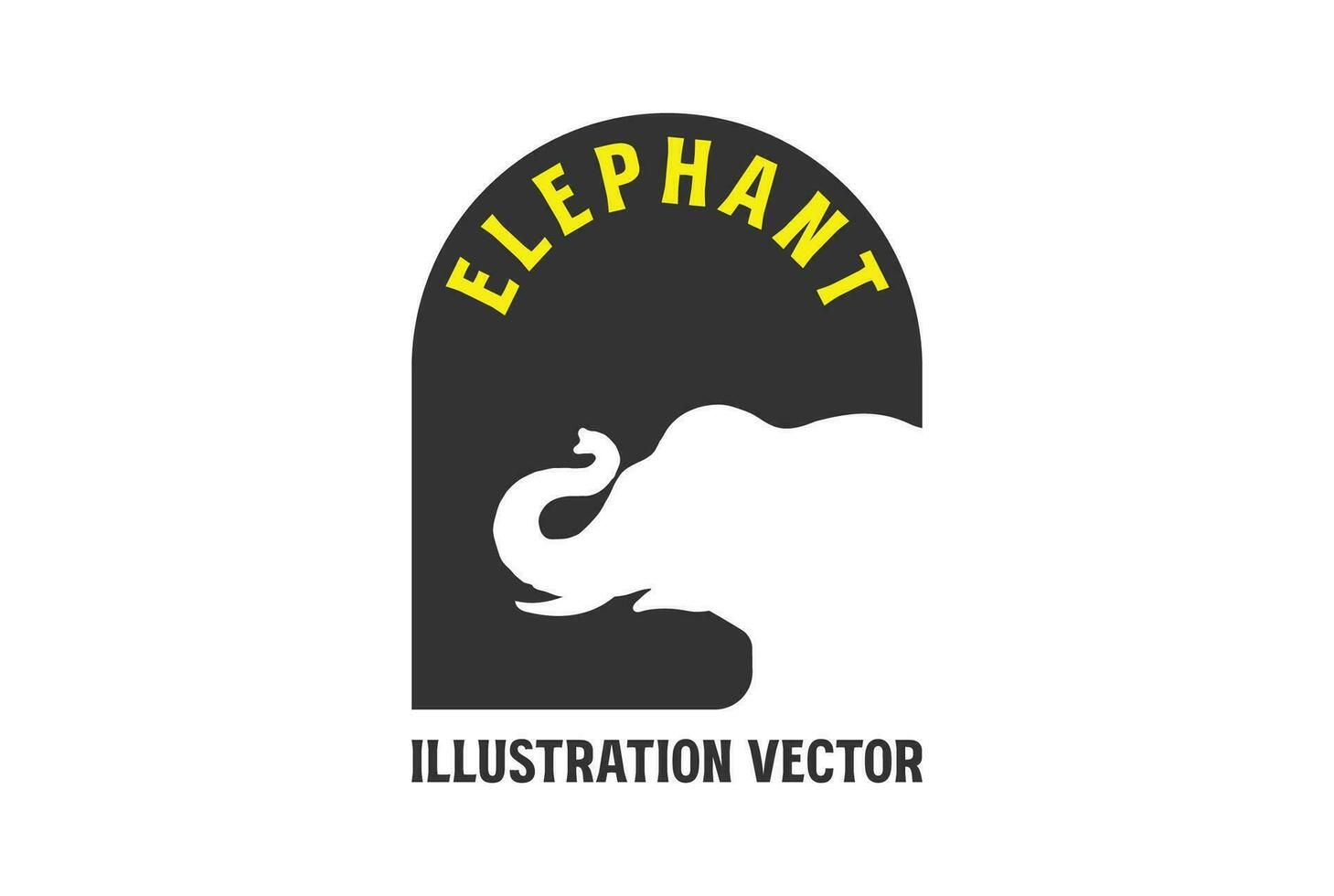 enkel minimalistisk elefant silhuett illustration vektor