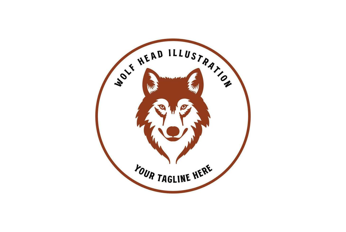 Jahrgang Wolf Kojote Kopf Gesicht Abzeichen Emblem Etikette Illustration Vektor
