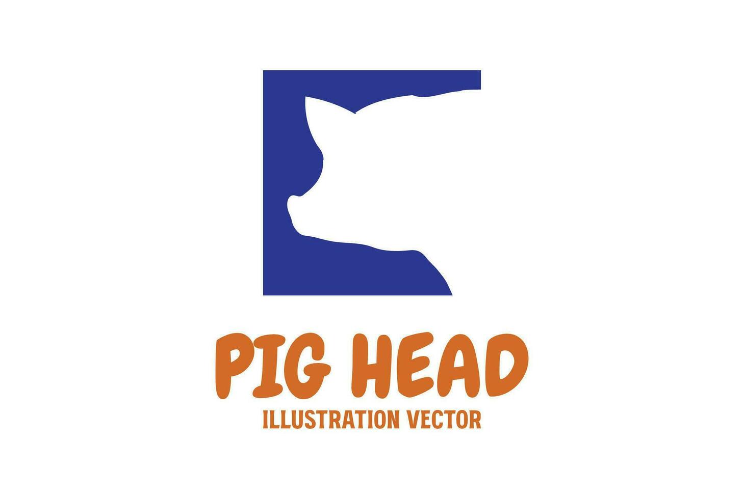 einfach minimalistisch Schwein Schwein Kopf Silhouette Illustration Vektor