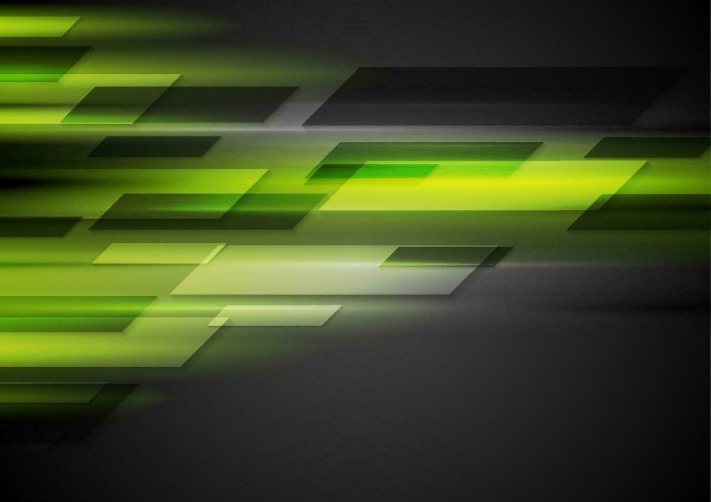 Technik dunkel Hintergrund mit Grün glühend Licht vektor