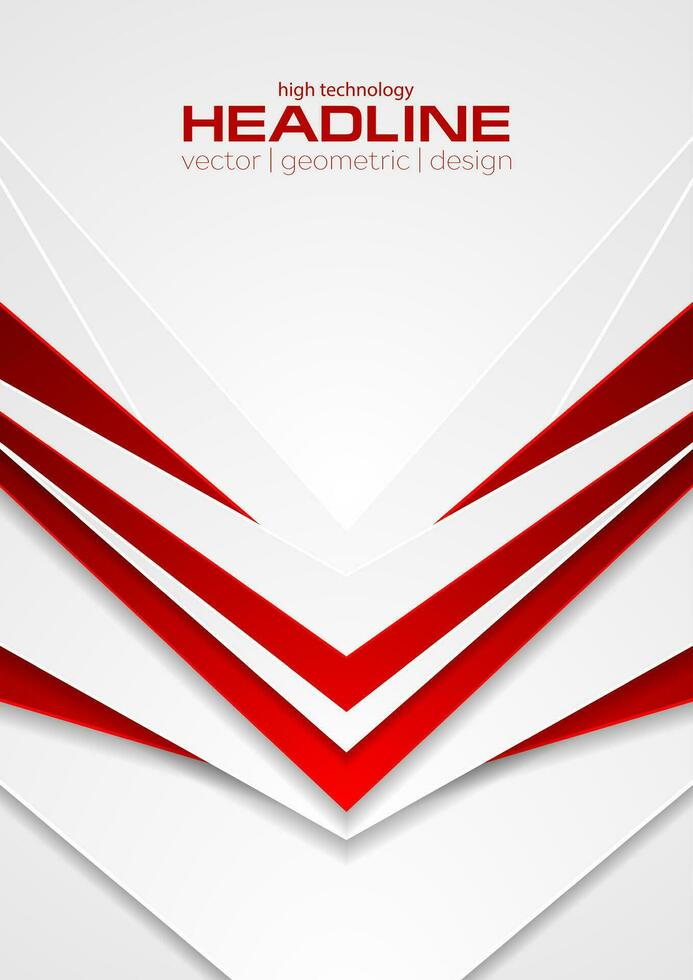 röd och vit abstrakt tech pilar flygblad bakgrund vektor