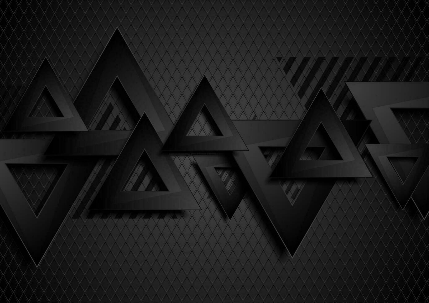 svart abstrakt trianglar på rutnät bakgrund vektor