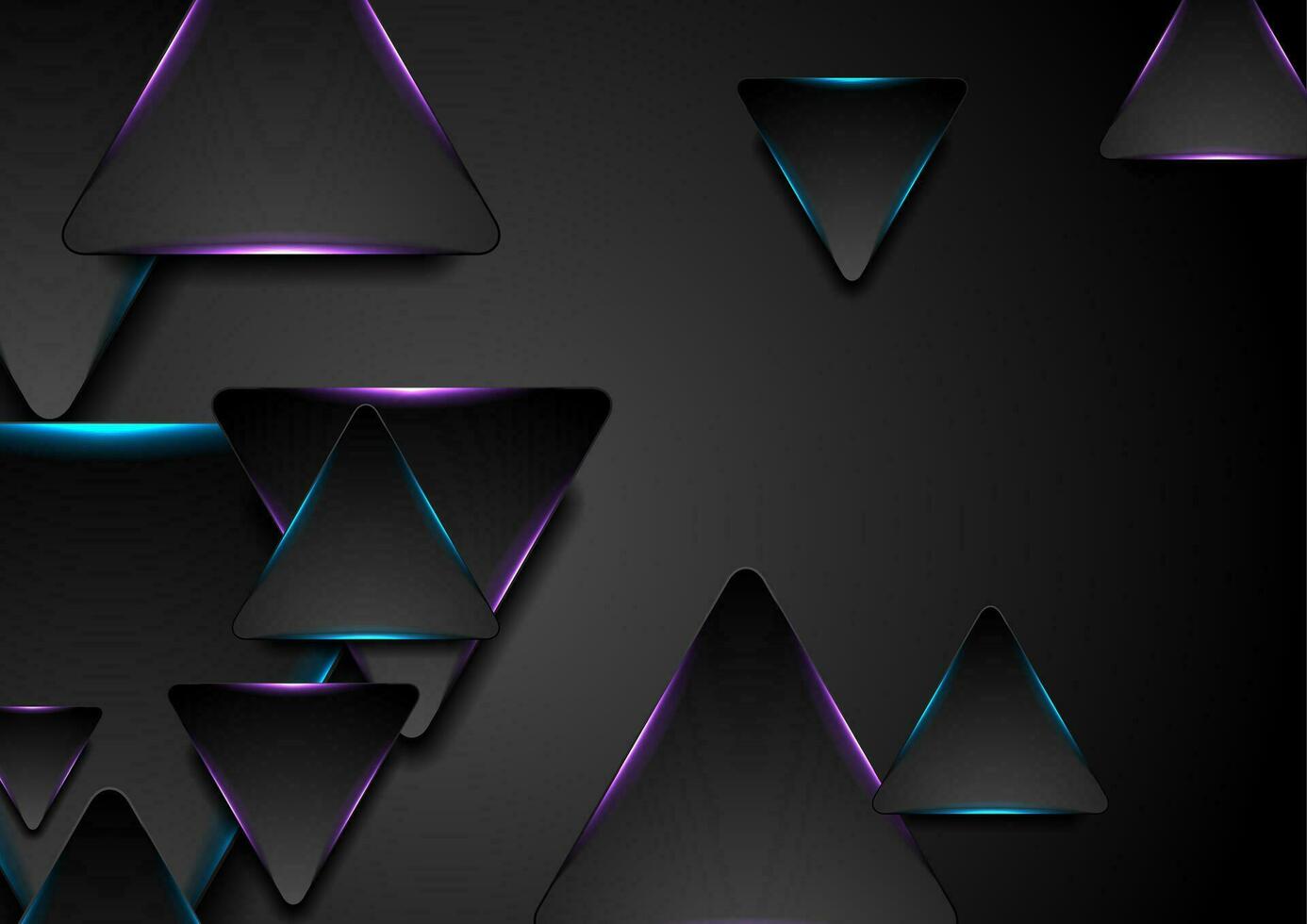 svart och lysande blå lila trianglar abstrakt bakgrund vektor