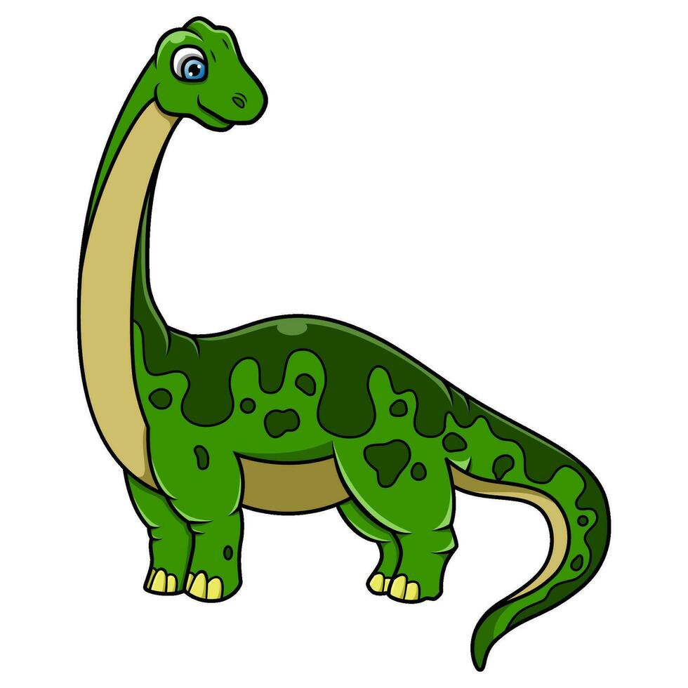 tecknad brontosaurus isolerad på vit bakgrund vektor