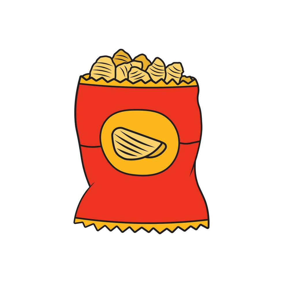 barn teckning tecknad serie vektor illustration potatis pommes frites ikon isolerat på vit bakgrund