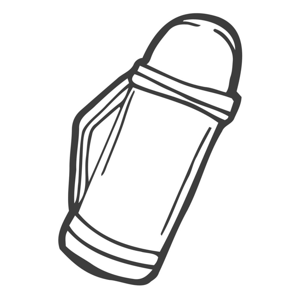 Thermos Hand gezeichneten Umriss Doodle-Symbol. Vektorskizzenillustration der Thermoskanne für Druck, Netz, Mobile und infographics lokalisiert auf weißem Hintergrund vektor