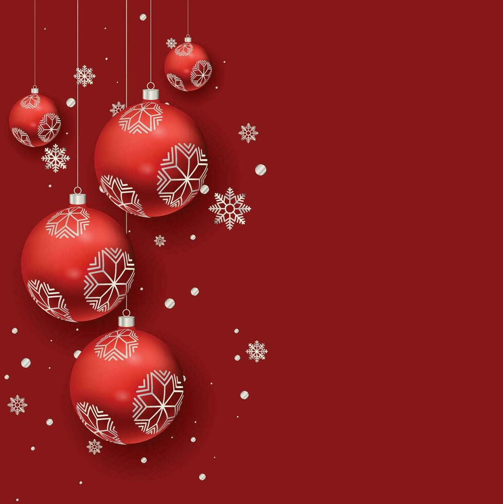 rot Weihnachten Winter Hintergrund mit Schneeflocken vektor