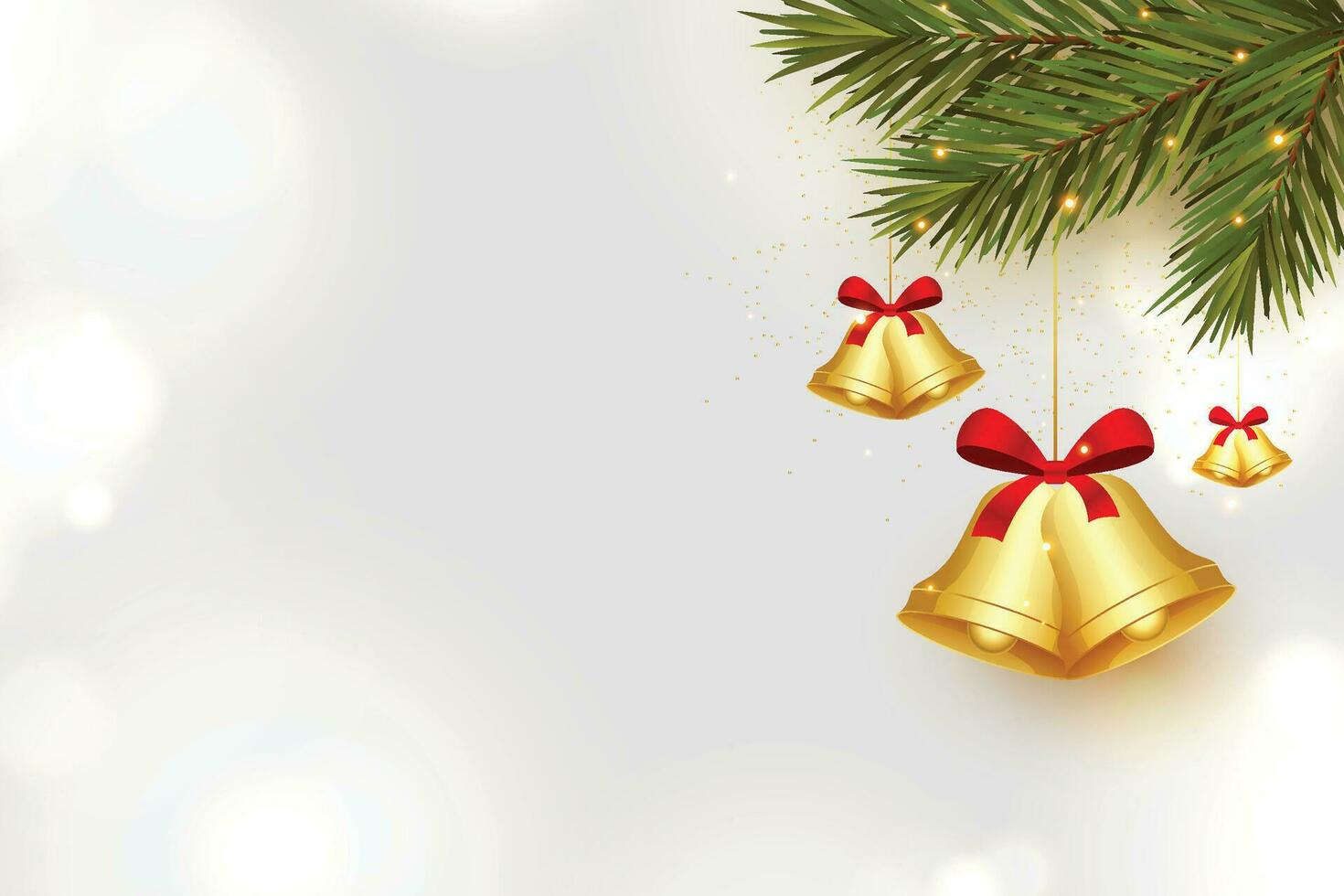 Weihnachten Hintergrund mit realistisch dekorativ Urlaub Design Objekte. 3d Keramik Porzellan Glas Reh, Gold Metall Schneeflocke, runden Gold Etikett, funkeln Konfetti. Weihnachten Banner und Poster. glücklich Neu Jahr vektor